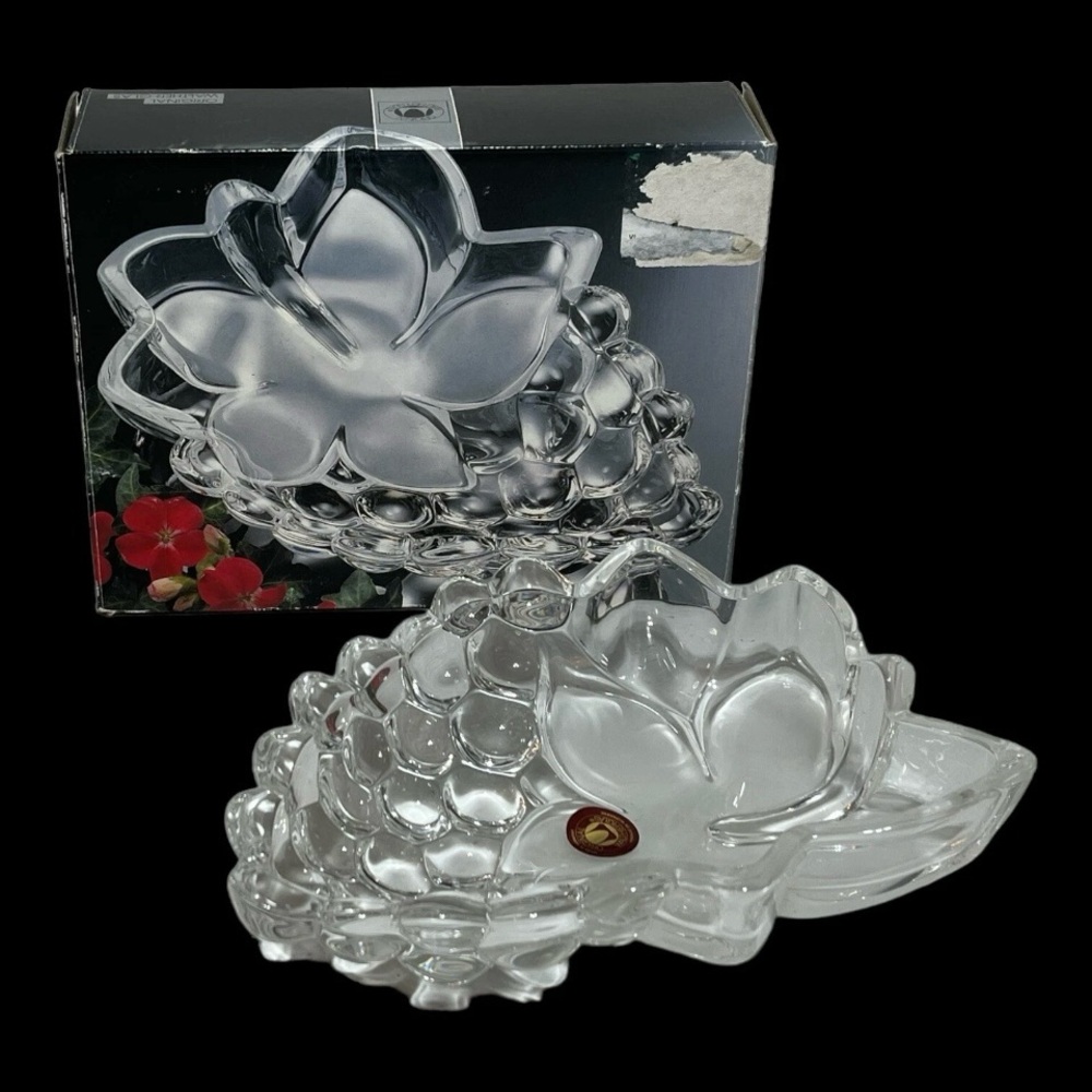 Weintraubenschale Walther‎ Glas Crystal Grape Bowl Germany With Box